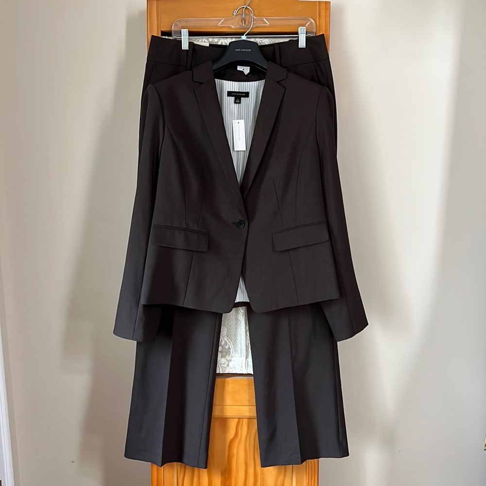 Ann Taylor Dark Grey Pantsuit, Size 12